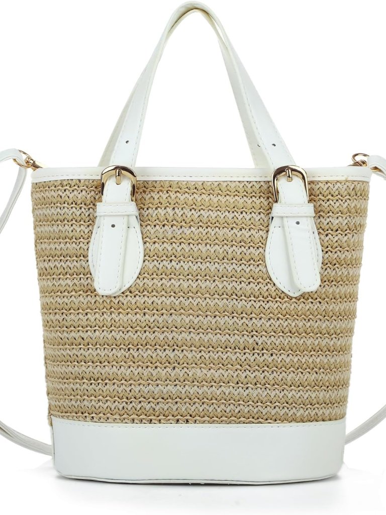 Summer Straw Crossbody Bags For Women Summer Beach Bucket Bag Trendy Woven Handb